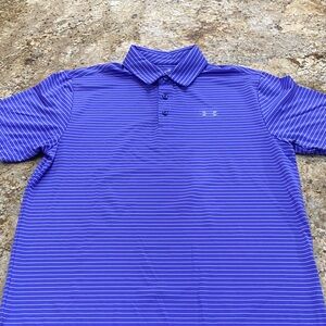 Under Armour Men's Purple Striped Polo Shirt